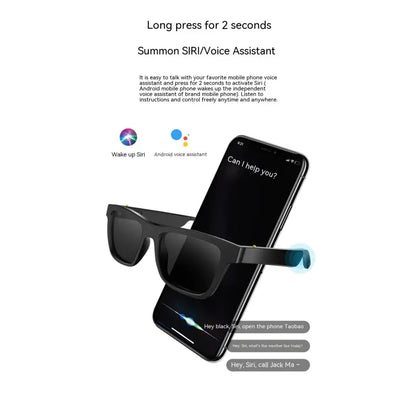 Smart Glasses Black Technology Headset Bluetooth Sunglasses